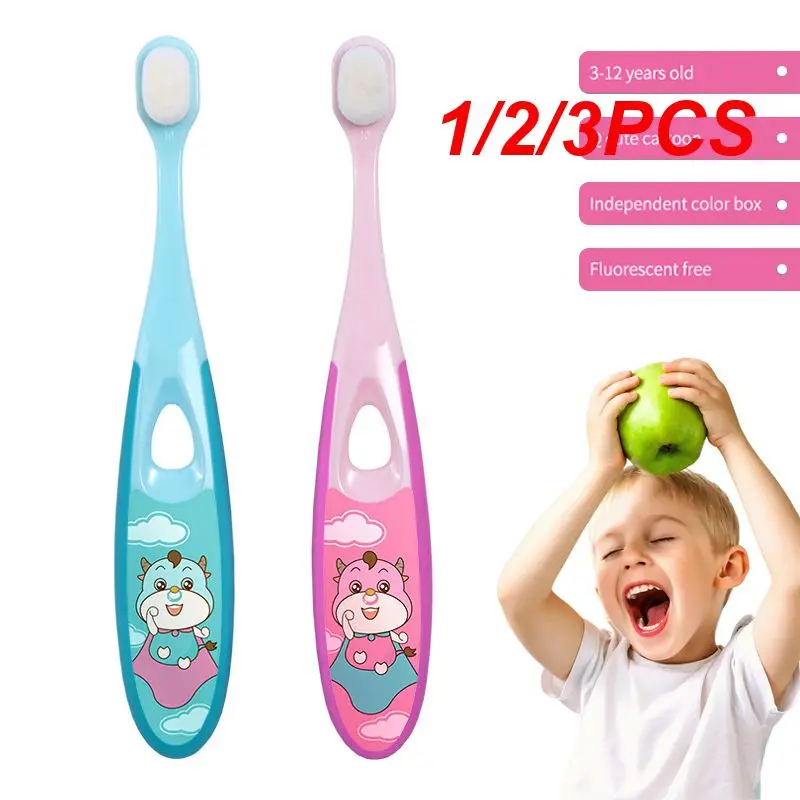

1/2/3PCS Ultra-fine Soft Toothbrush Portable Travel Hair Eco Friendly Brush Soft Fiber Toothbrush Oral Hygiene Care Random Color