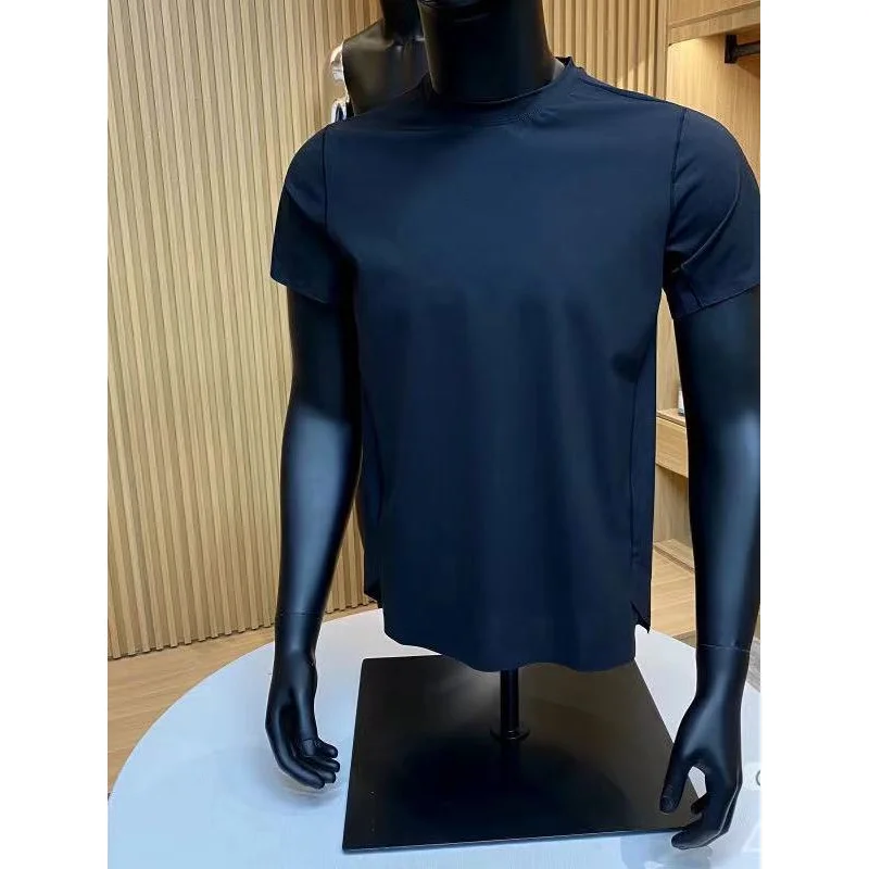 

Spring Summer New Fashion Round Neck Pullover Tees Casual Versatile Western Commuter Clothing Solid Color Loose Men's T-Shirts