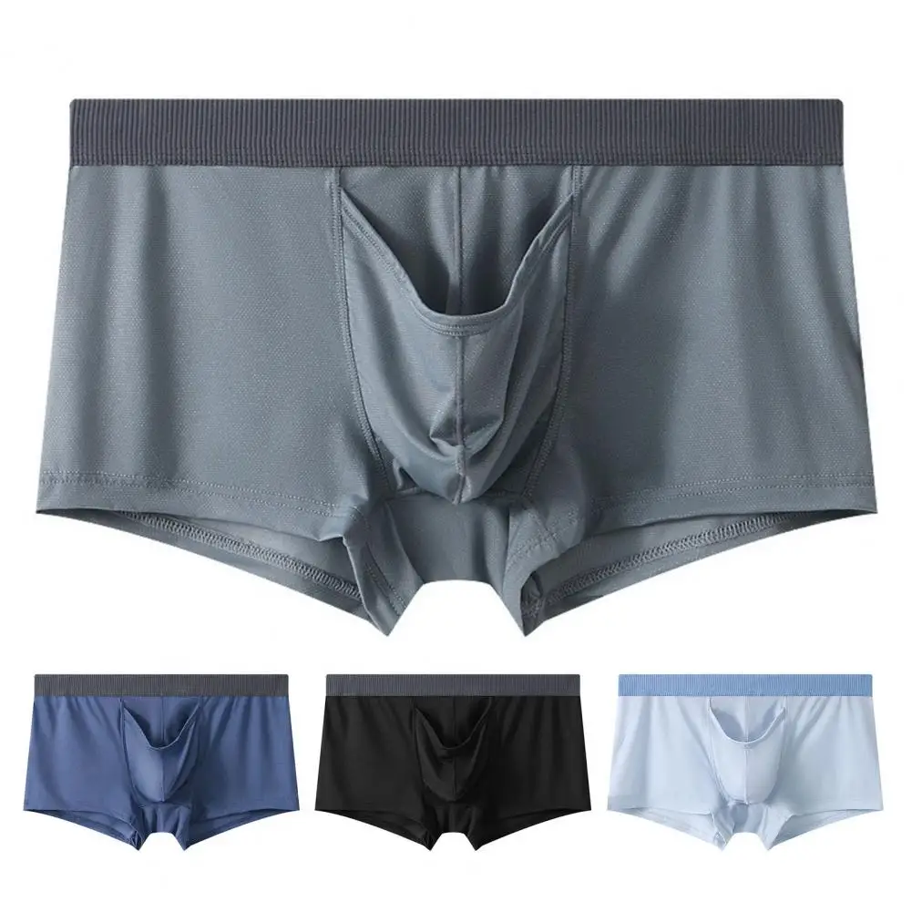 

Men U Convex Underpants High Elasticity Men's Cotton Boxers Soft Quick Dry Breathable Underwear with U Convex Design Anti-septic