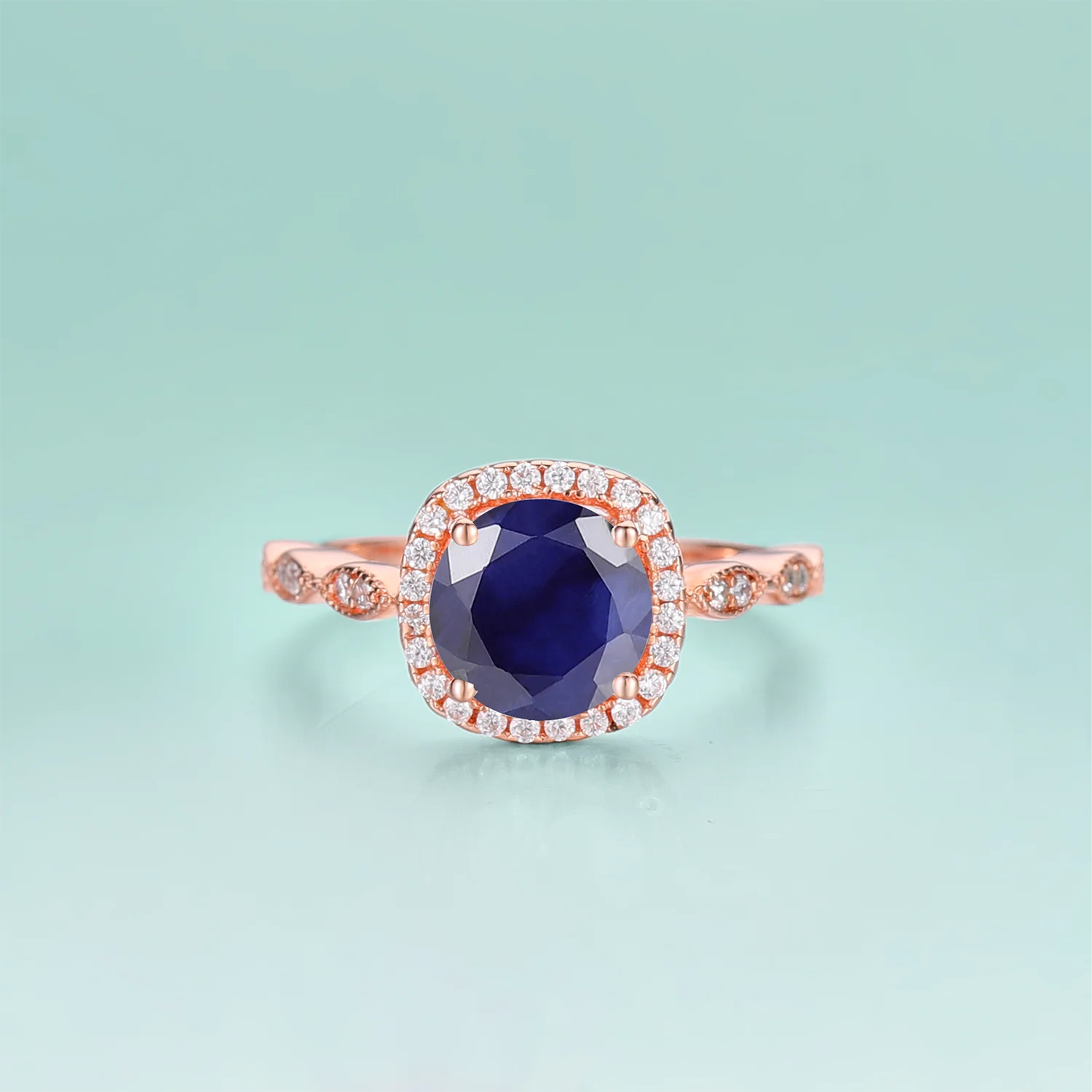 GEM'S BEAUTY Lab Blue Sapphire Handmade Rings Rose Gold Plated 925 Sterling Silver Fine Jewelry Engagement Ring for Girlfriend
GEM'S BEAUTY Lab Blue Sapphire Handmade Rings Rose Gold Plated 925 Sterling Silver Fine Jewelry Engagement Ring for Girlfriend