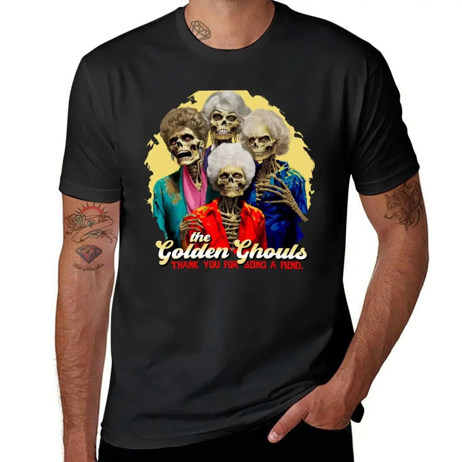 Golden Ghouls: Thank you for being a fiend. T-Shirt plus size tops for a boy oversized t shirts for men
Golden Ghouls: Thank you for being a fiend. T-Shirt plus size tops for a boy oversized t shirts for men