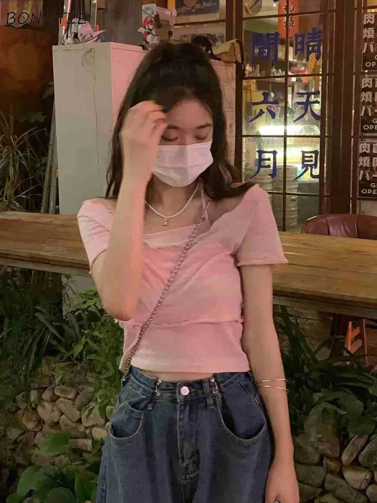 Women Sets T-shirt Solid Minimalist Leisure Fashion Camisole All-match Comfortable Sweet Female Asymmetrical Korean Style Summer
Women Sets T-shirt Solid Minimalist Leisure Fashion Camisole All-match Comfortable Sweet Female Asymmetrical Korean Style Summer