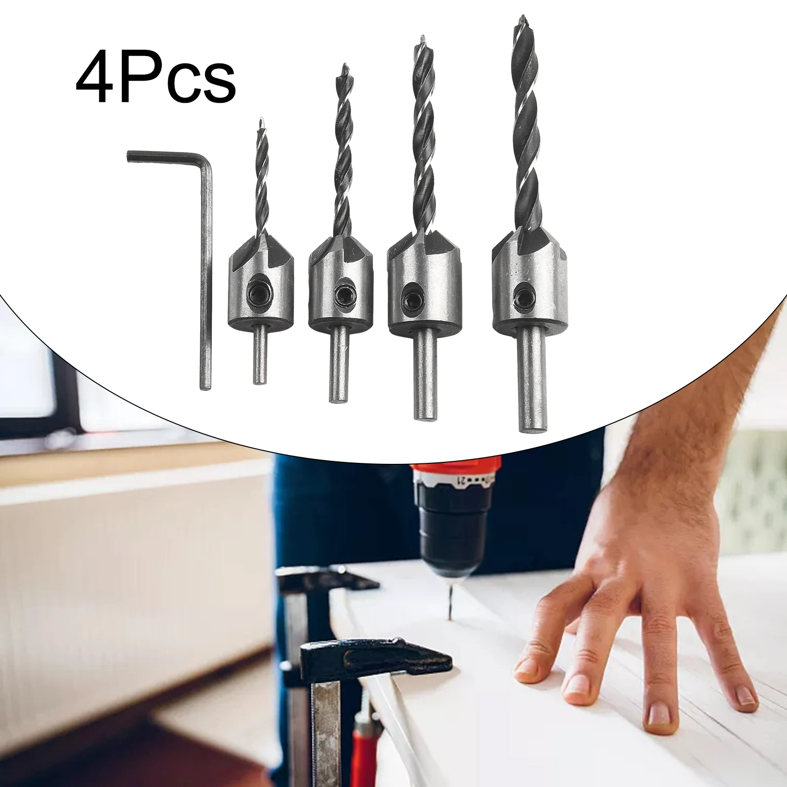 Brandnew Drill Bit Set Woodworking Chamfer 1/4 Hexagon 3/4/5/6mm 4PCS Accessories Hole Drill Set Reaming Drills
Brandnew Drill Bit Set Woodworking Chamfer 1/4 Hexagon 3/4/5/6mm 4PCS Accessories Hole Drill Set Reaming Drills