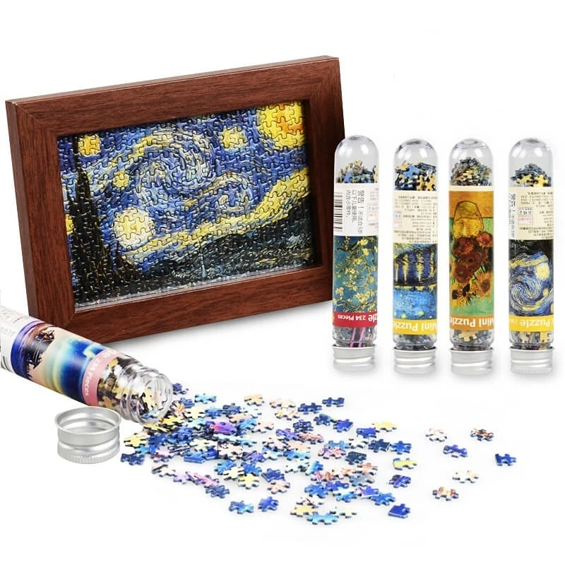Mini Tube Pocket Puzzle Van Gogh Famous Painting Starry Sky Landscape Creative Decompression Toy Photo Frame Gift for Adult/kids
Mini Tube Pocket Puzzle Van Gogh Famous Painting Starry Sky Landscape Creative Decompression Toy Photo Frame Gift for Adult/kids