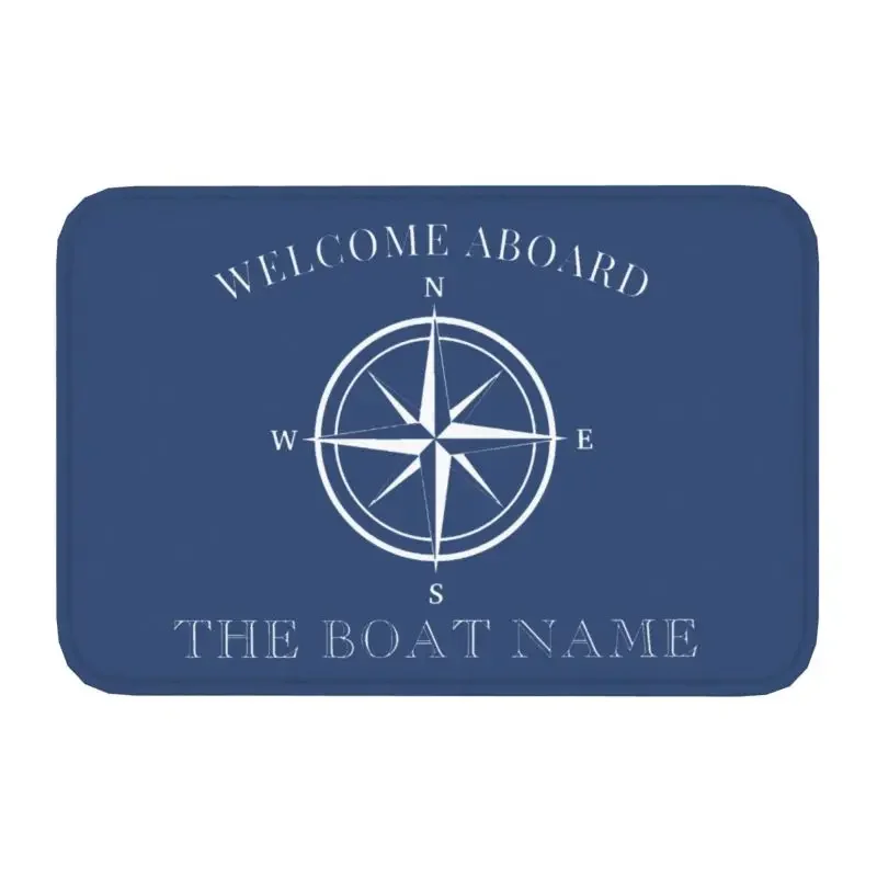 

Custom Nautical Welcome Aboard Boat Doormat Mat Anti-Slip Kitchen Bath Living Room Entrance Carpet Rug 40*60cm Balcony Footpad