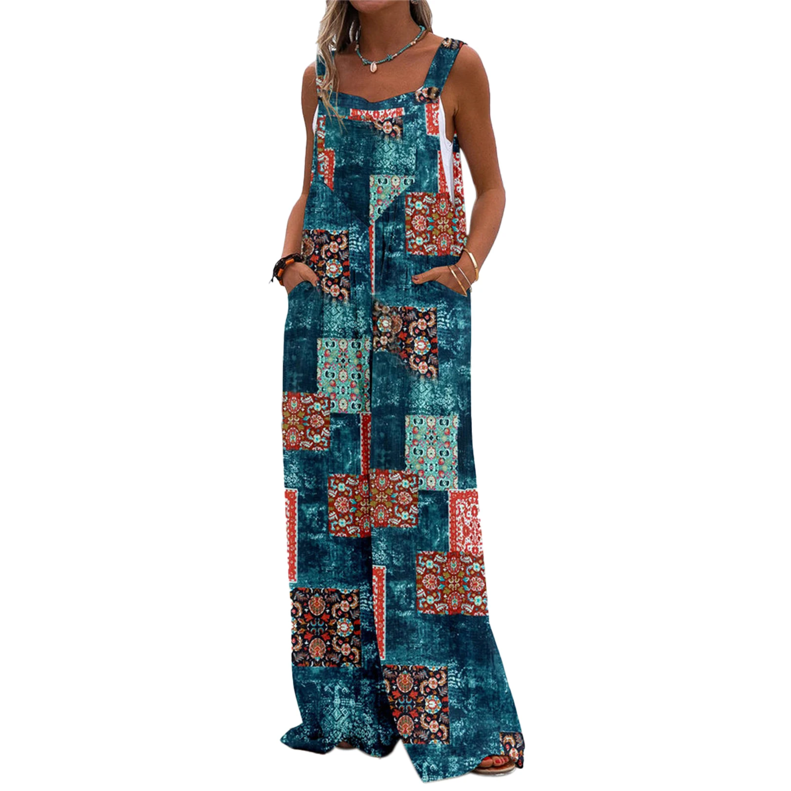 Women's Summer Long Jumpsuit Solid Color/Tie Dye/Pattern Print Sleeveless Spaghetti Strap Jumpsuit Casual Suspender Pants
Women's Summer Long Jumpsuit Solid Color/Tie Dye/Pattern Print Sleeveless Spaghetti Strap Jumpsuit Casual Suspender Pants
