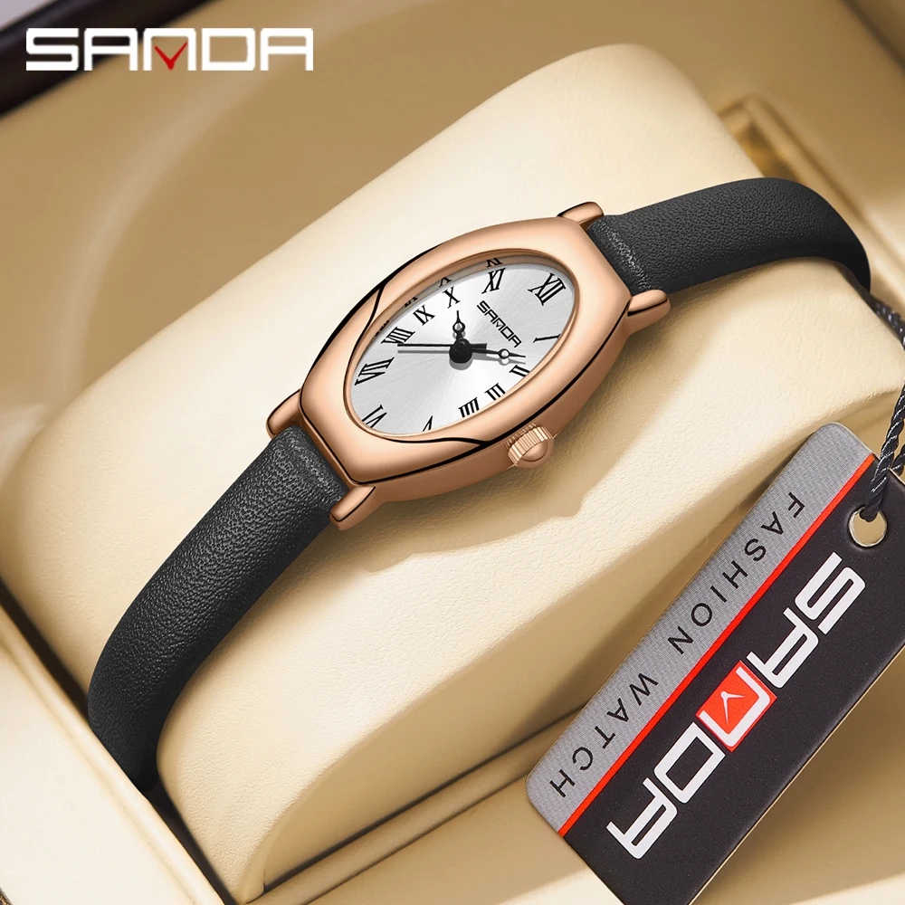 

Sanda 1123 New Arrival Elegant Design Roman Number Square Dial Waterproof Quartz Movement Business Women Analog Wrist Watch