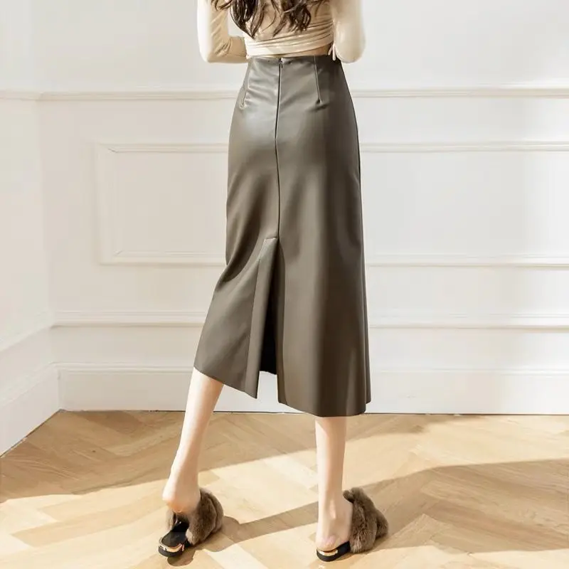 2024 Solid Color Women PU Leather Skirt Fashion High Waist Long Jupes Autumn Vintage Harajuku Casual Slimming Midi Skirts C138
2024 Solid Color Women PU Leather Skirt Fashion High Waist Long Jupes Autumn Vintage Harajuku Casual Slimming Midi Skirts C138