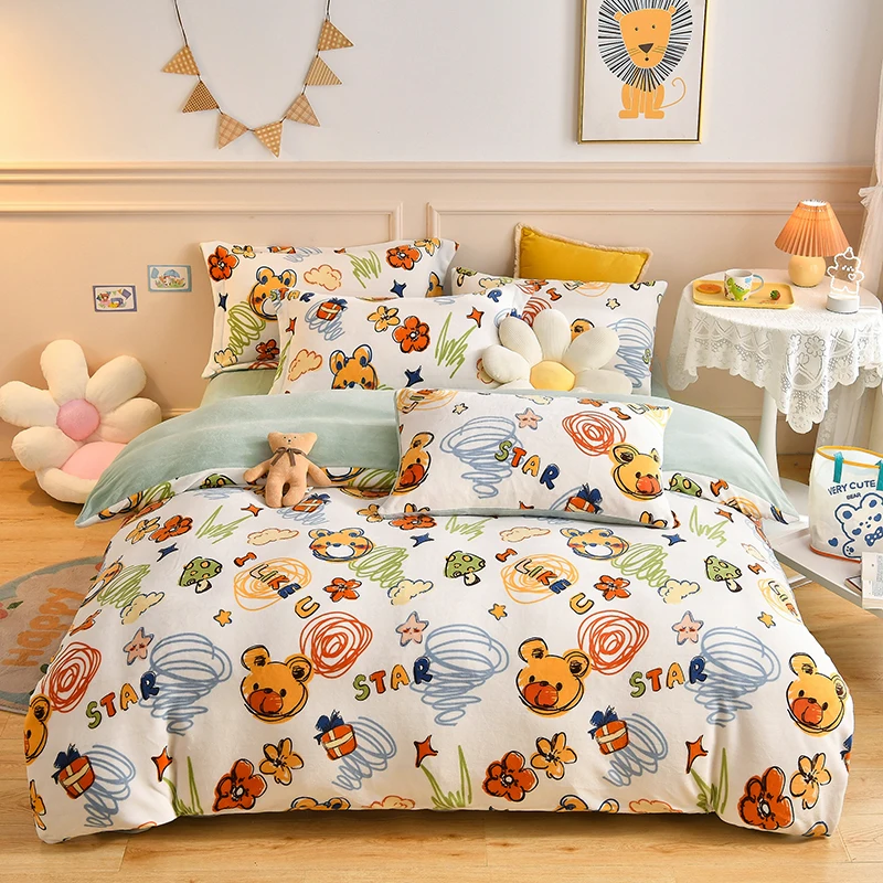 1PC Thicken Milk Velvet Duvet Cover For Double Bed Cute Patterns Printing Super Warm 이불커버 퀸사이즈 220X240cm 극세사 이불 커버 No Pillowcase
1PC Thicken Milk Velvet Duvet Cover For Double Bed Cute Patterns Printing Super Warm 이불커버 퀸사이즈 220X240cm 극세사 이불 커버 No Pillowcase
