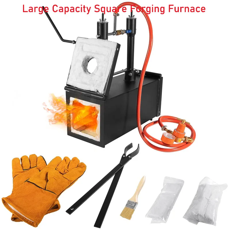 Portable Propane Gas Forge Double Burner 2600°F/1425℃ for Blacksmithing Farrier Knife Tool Making Equipment with Tong & Gloves
Portable Propane Gas Forge Double Burner 2600°F/1425℃ for Blacksmithing Farrier Knife Tool Making Equipment with Tong & Gloves