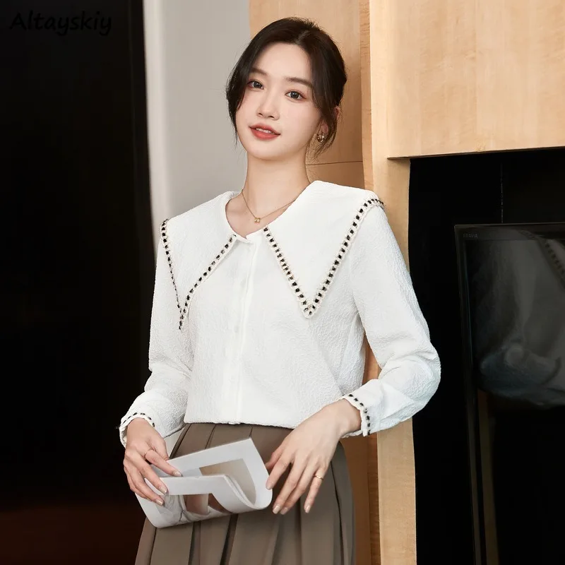 Long Sleeve Shirts Women Spring Ladies Temperament Button Designed Spliced Korean Fashion Simple All-match Trendy Elegant Cozy
Long Sleeve Shirts Women Spring Ladies Temperament Button Designed Spliced Korean Fashion Simple All-match Trendy Elegant Cozy