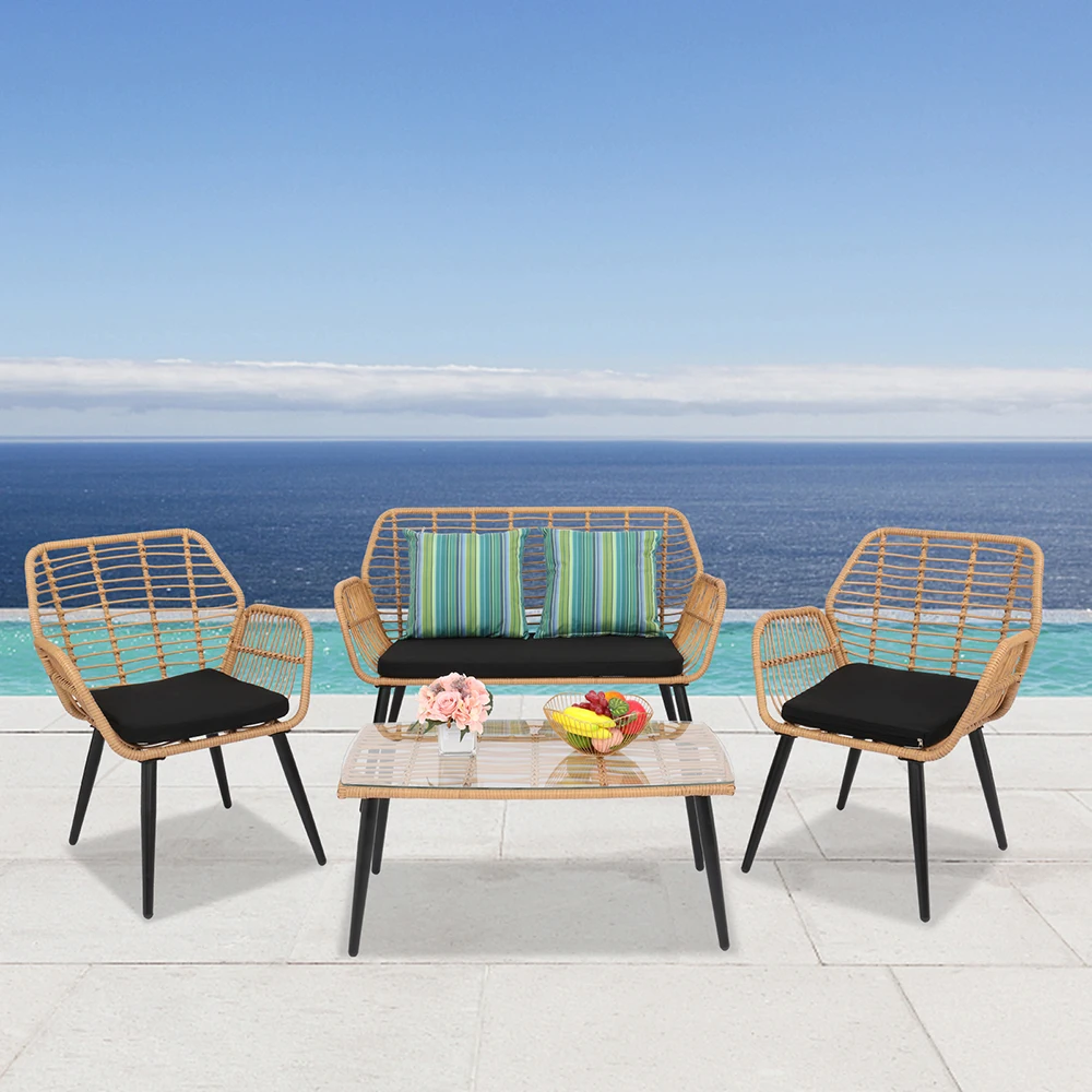4 Piece Outdoor Patio Tables Chairs Set Garden Furniture Balcony Wicker Rattan Chairs Coffee Table PE Steel Yellow
4 Piece Outdoor Patio Tables Chairs Set Garden Furniture Balcony Wicker Rattan Chairs Coffee Table PE Steel Yellow