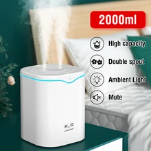 2000ML USB Air Humidifier Double Spray Port Essential Oil Aromatherapy Diffuser Cool Mist Maker Fogger for Home Office
2000ML USB Air Humidifier Double Spray Port Essential Oil Aromatherapy Diffuser Cool Mist Maker Fogger for Home Office