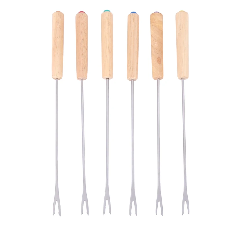 72X Stainless Steel Color Coding Chocolate Fountain Cheese Fondue Forks With Oak Wood Handle Heat Resistant, 9.5Inch
72X Stainless Steel Color Coding Chocolate Fountain Cheese Fondue Forks With Oak Wood Handle Heat Resistant, 9.5Inch