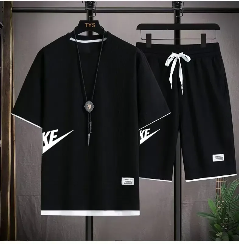 Summer Men's Sets Fashion Korean Tracksuit Men Short Sleeve T Shirts+Sport Shorts Suit Men Casual Clothing Joggers Sportswear
Summer Men's Sets Fashion Korean Tracksuit Men Short Sleeve T Shirts+Sport Shorts Suit Men Casual Clothing Joggers Sportswear