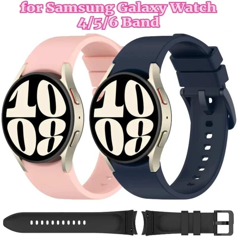 

No Gap Silicone Strap For Samsung Galaxy Watch 4/5/6 40mm 44mm 5 Pro 45mm Original Bracelet Band Watch6/4 Classic 47mm 42mm Belt