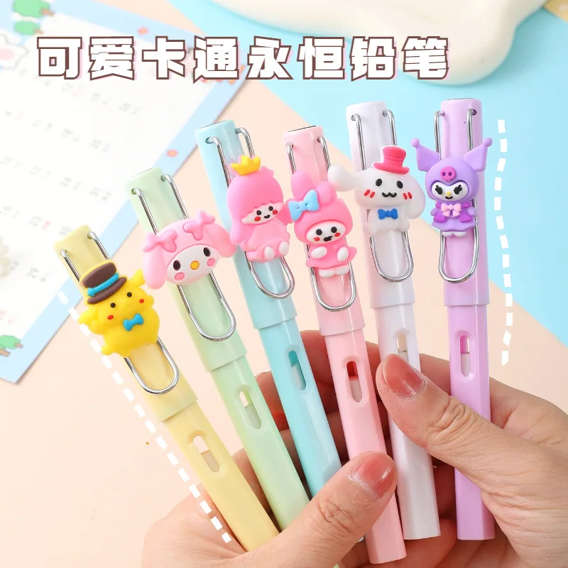 

Kawaii Sanrio Hello Kitty My Melody Kuromi Eternal Pencil Writing Pencils Art Sketch Pen Student Stationery School Supplies