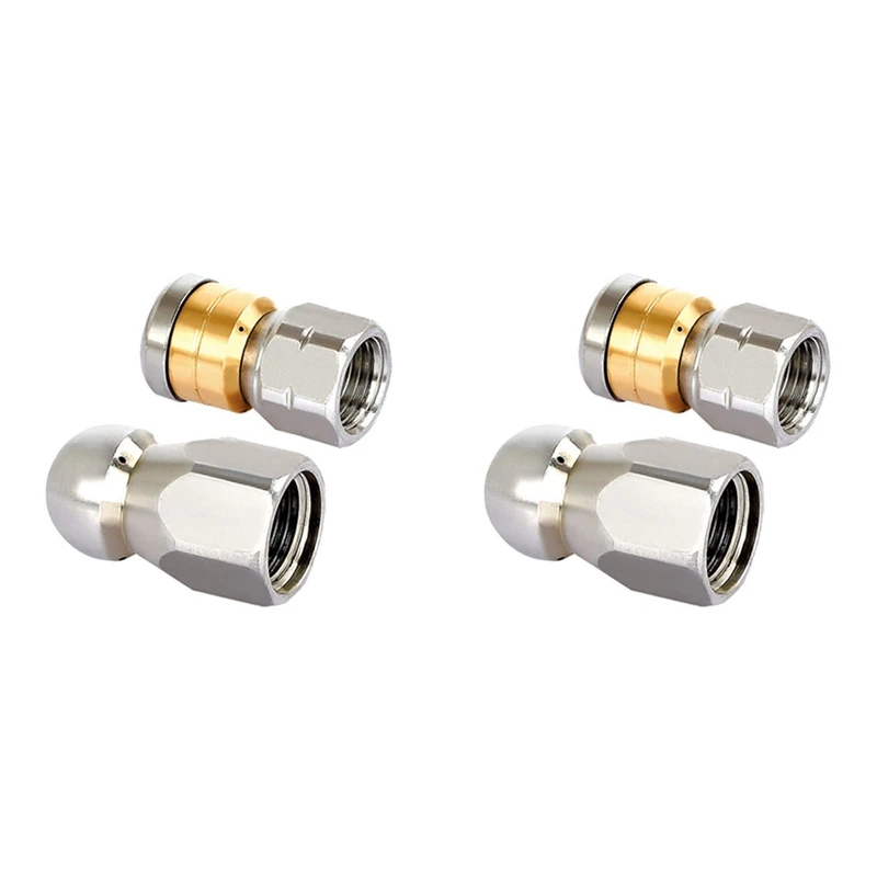2X Sewer Jetter Hose Nozzle,High Pressure Washer Hose Nozzle,1 Button Nose Nozzle & 1 Rotating Nozzle,1/4 Inch Pack Of 2
2X Sewer Jetter Hose Nozzle,High Pressure Washer Hose Nozzle,1 Button Nose Nozzle & 1 Rotating Nozzle,1/4 Inch Pack Of 2