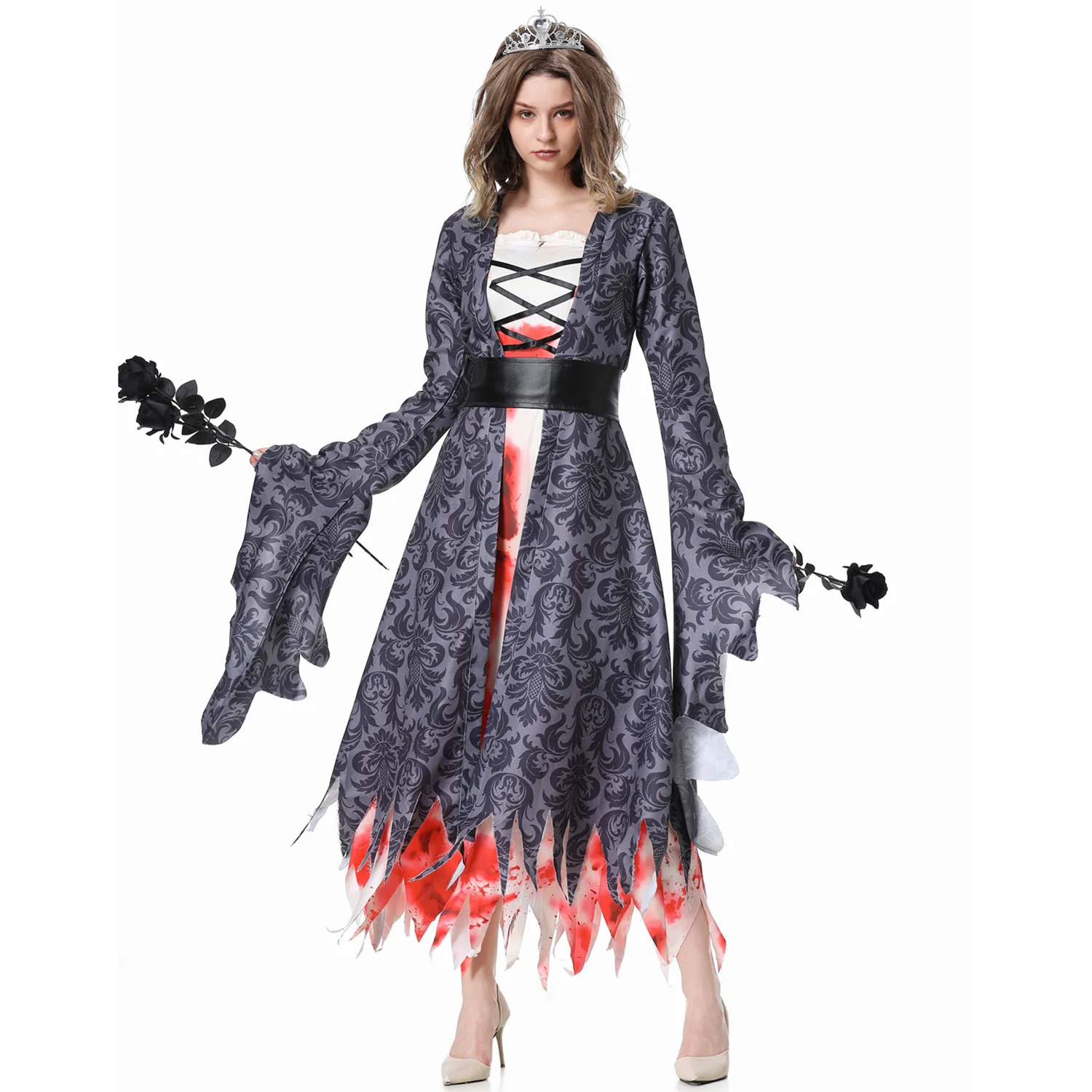 Lady Halloween Costume Horror Bloody Zombie Vampire Queen Dresses Up Party Medieval Ghost Bride Female Clothes
Lady Halloween Costume Horror Bloody Zombie Vampire Queen Dresses Up Party Medieval Ghost Bride Female Clothes