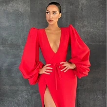 Cap Sleeve Evening Dresses Puffy Full Sleeve 2022 New Sashes V Neck Floor Length Women's Dress Spring High Slit Vestidos De Fies
Cap Sleeve Evening Dresses Puffy Full Sleeve 2022 New Sashes V Neck Floor Length Women's Dress Spring High Slit Vestidos De Fies