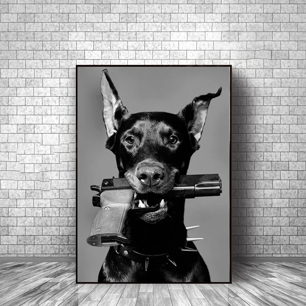 Modern Black White Doberman Gun Luxury Fashion Poster Prints Canvas Painting Wall Art Picture Nordic Room Home cuadros Decor
Modern Black White Doberman Gun Luxury Fashion Poster Prints Canvas Painting Wall Art Picture Nordic Room Home cuadros Decor