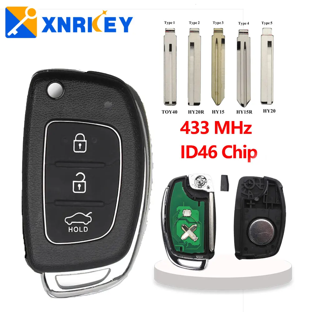 XNRKEY 3 Button Car Remote Key 433Mhz ID46 Chip for Hyundai New IX35 IX25 IX45 Elantra Santa Fe Sonata with 5 Types of Blades
XNRKEY 3 Button Car Remote Key 433Mhz ID46 Chip for Hyundai New IX35 IX25 IX45 Elantra Santa Fe Sonata with 5 Types of Blades