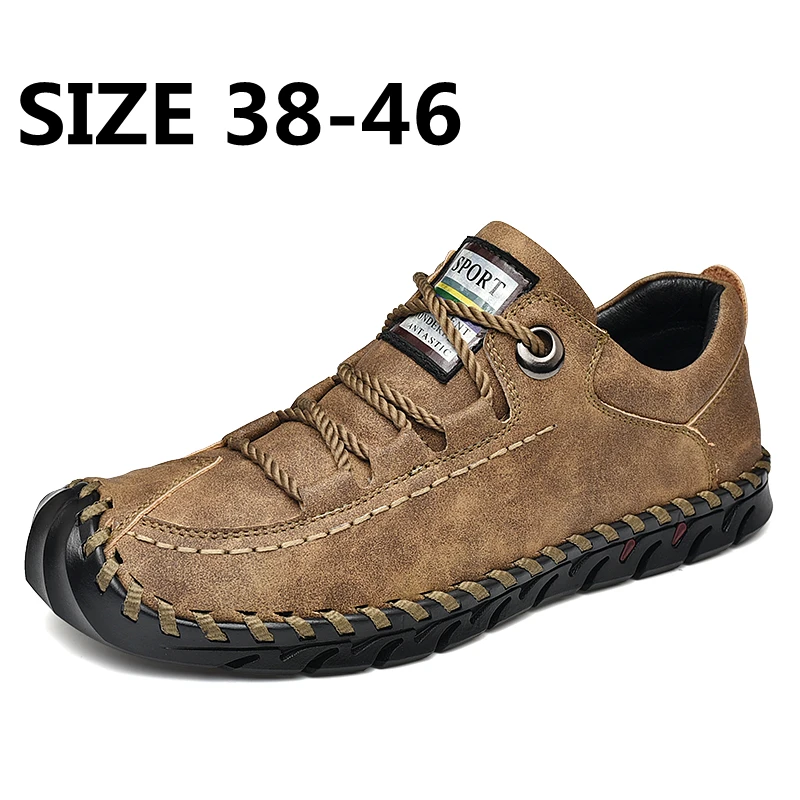 Spring Autumn Men's Casual Leather Shoes High Quality Handmade Non-Slip Flat Casual Shoes Fashion Men Sneakers Big 38-46
Spring Autumn Men's Casual Leather Shoes High Quality Handmade Non-Slip Flat Casual Shoes Fashion Men Sneakers Big 38-46