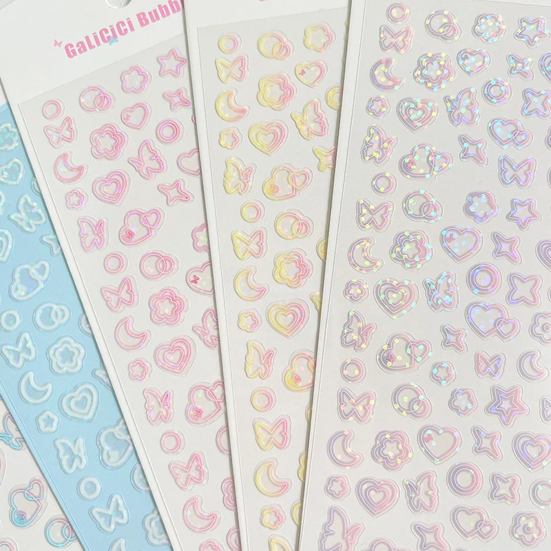 Gradient Heart Ribbon Laser Sticker Flakes Idol Card Deco Scrapbook DIY Material Decoration Stationery Stickers 
Gradient Heart Ribbon Laser Sticker Flakes Idol Card Deco Scrapbook DIY Material Decoration Stationery Stickers