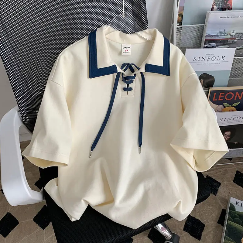 EBAIHUI Patchwork Men's T-shirt Summer Simple Loose Male Short Sleeved T Shirt Korean Lapel Casual Tee Couple Top
EBAIHUI Patchwork Men's T-shirt Summer Simple Loose Male Short Sleeved T Shirt Korean Lapel Casual Tee Couple Top