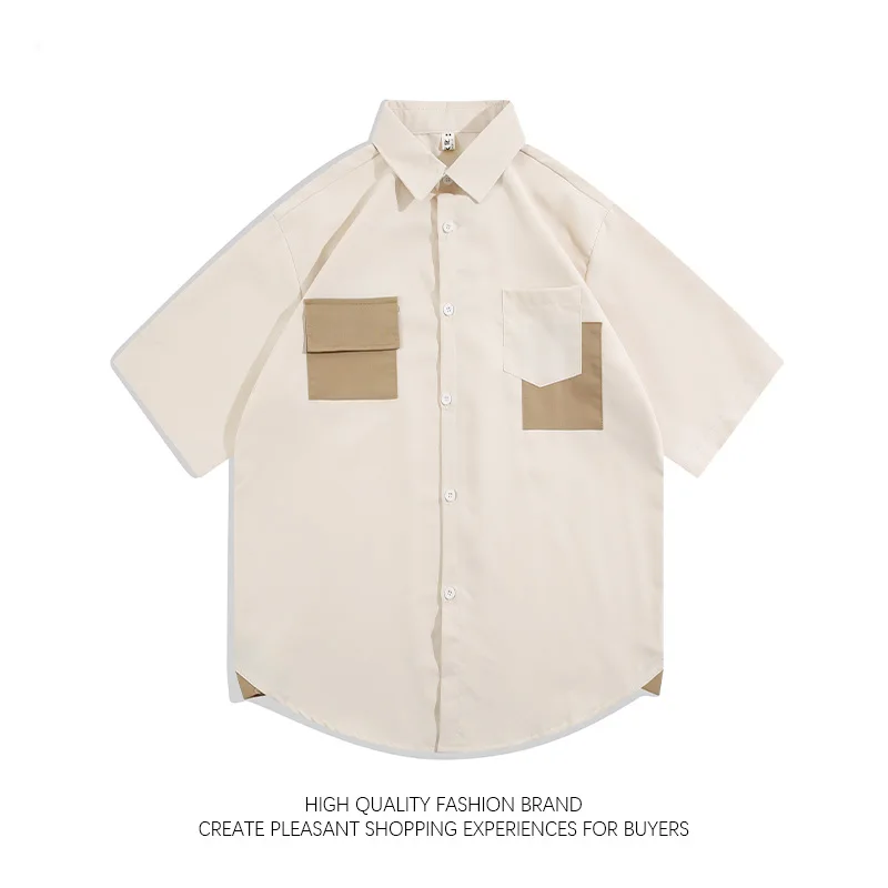 Summer Preppy Casual Shirt Contrast Color Patchwork Short Sleeve Blouse Men's High Street Japanese Retr Academy Button Up Top
Summer Preppy Casual Shirt Contrast Color Patchwork Short Sleeve Blouse Men's High Street Japanese Retr Academy Button Up Top