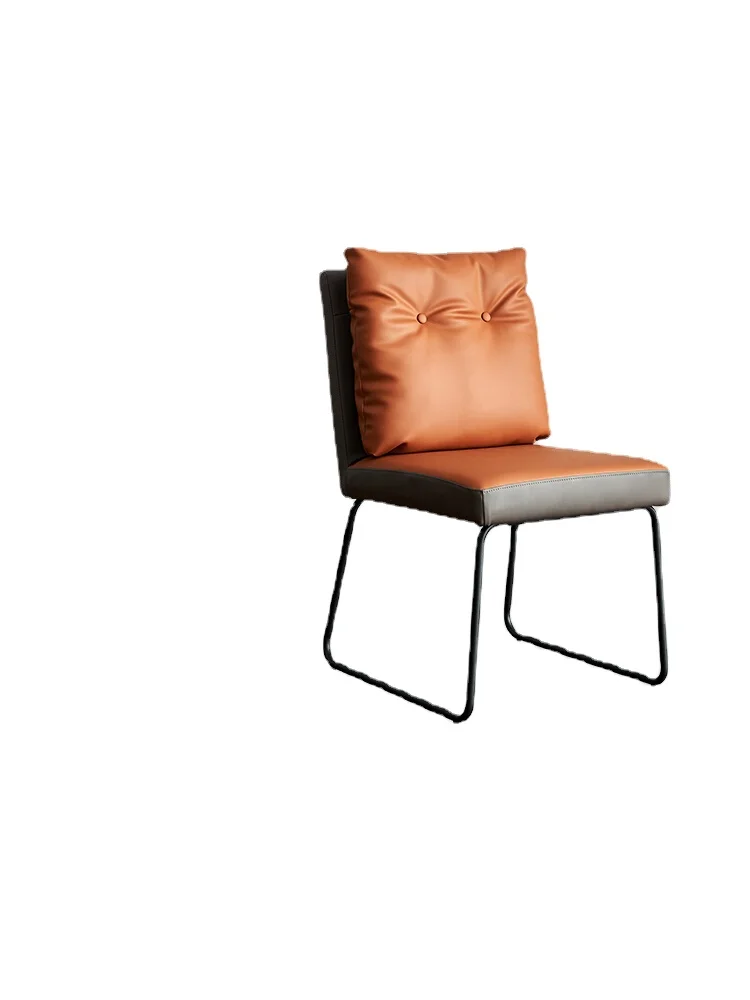 

Итальянский минималистичный обеденный стол и стул для ресторана, скандинавский стул, спинка, домашний кожаный обеденный стул, косметическое кресло для спальни