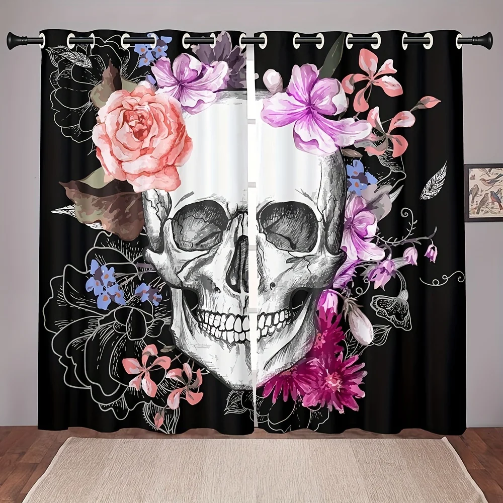 2 Panels Aesthetic Horror Skull Printed Curtain Rod Pocket Top Window Curtain For Study Room Kitchen Living Room Bedroom Accesso
2 Panels Aesthetic Horror Skull Printed Curtain Rod Pocket Top Window Curtain For Study Room Kitchen Living Room Bedroom Accesso