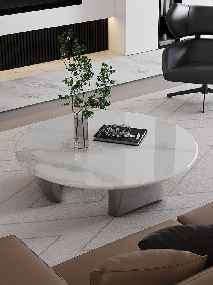 Light luxury, minimalist small apartment, round coffee table, slate marble, modern and simple
Light luxury, minimalist small apartment, round coffee table, slate marble, modern and simple