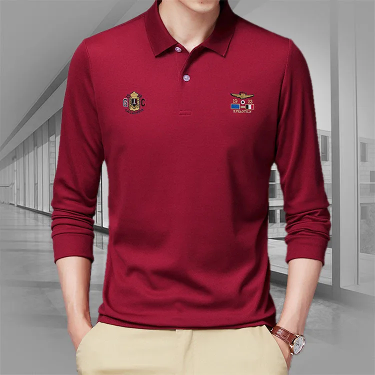 Handsome Polo Neck Long Sleeve T-shirt For Men's 2023 Spring And Autumn New Youth Men's Simple Casual Embroidery T-shirt Top
Handsome Polo Neck Long Sleeve T-shirt For Men's 2023 Spring And Autumn New Youth Men's Simple Casual Embroidery T-shirt Top