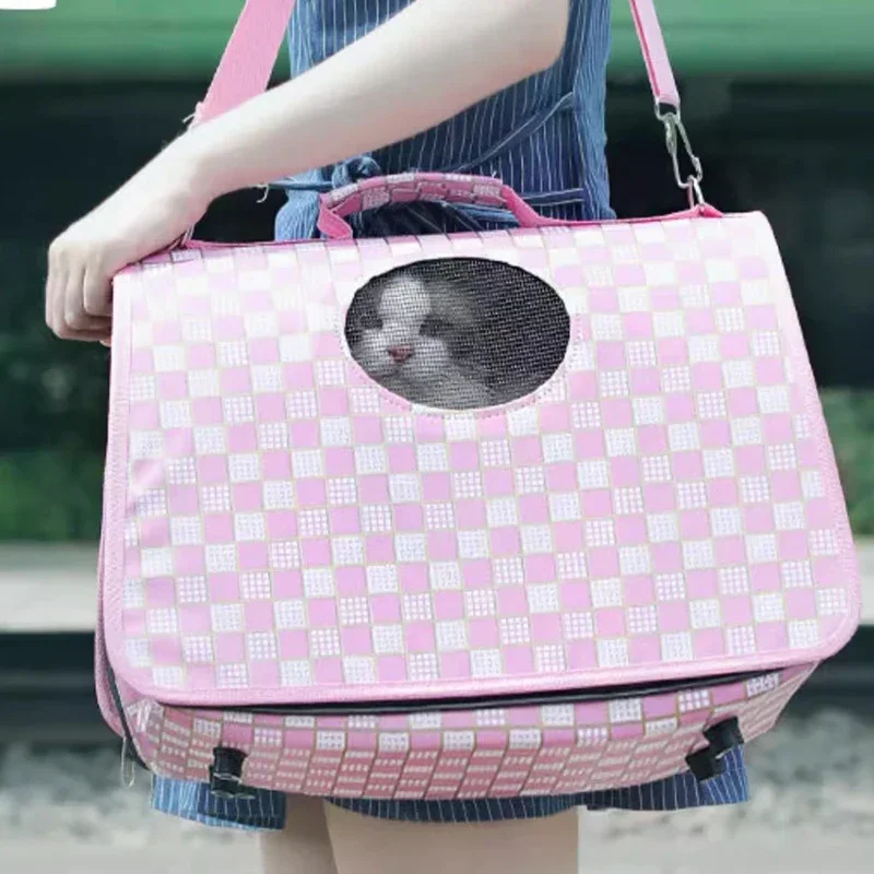 

Pet Soft Portable Carriers Travel Dog Bag Foldable Bag Cat Carrier Bags Outgoing Travel Pets Handbag With Locking Safety Zippers