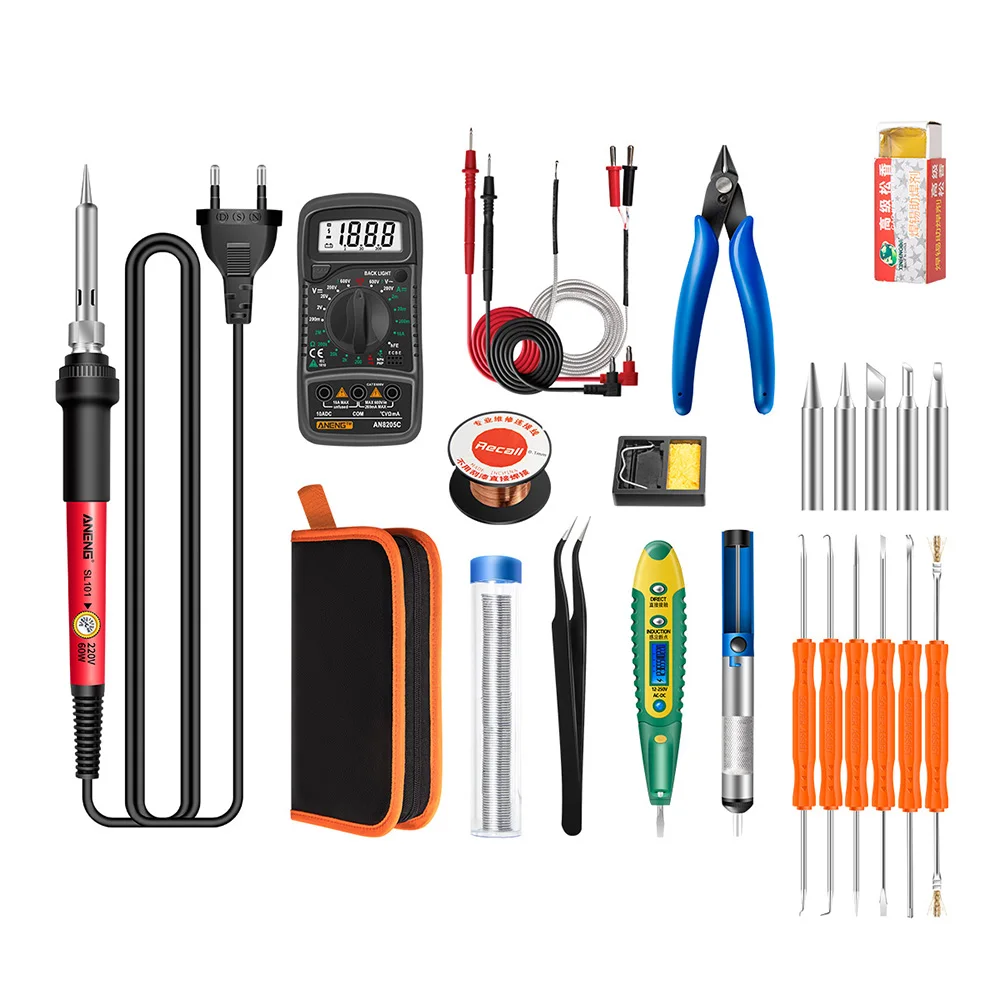 60W Adjustable Temperature Electric Soldering Iron Kit US/EU Welding Tool Ceramic Heater Soldering Iron Heat Pencil Repair Tools
60W Adjustable Temperature Electric Soldering Iron Kit US/EU Welding Tool Ceramic Heater Soldering Iron Heat Pencil Repair Tools