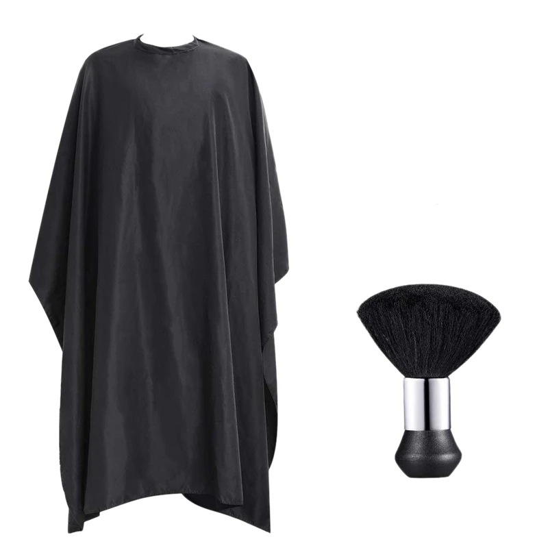 

Professional Hair Styling Cape And Neck Duster Brush Hairdressing Salon Nylon Cover Fits Barber Cape With Snap Closure