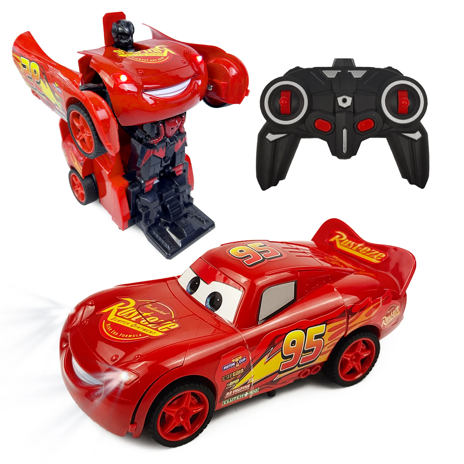 

Disney Lightning McQueen Remote Control Car 2in1 Transform Robot RC Cars Deformation Car Model Toy One Button Transformation