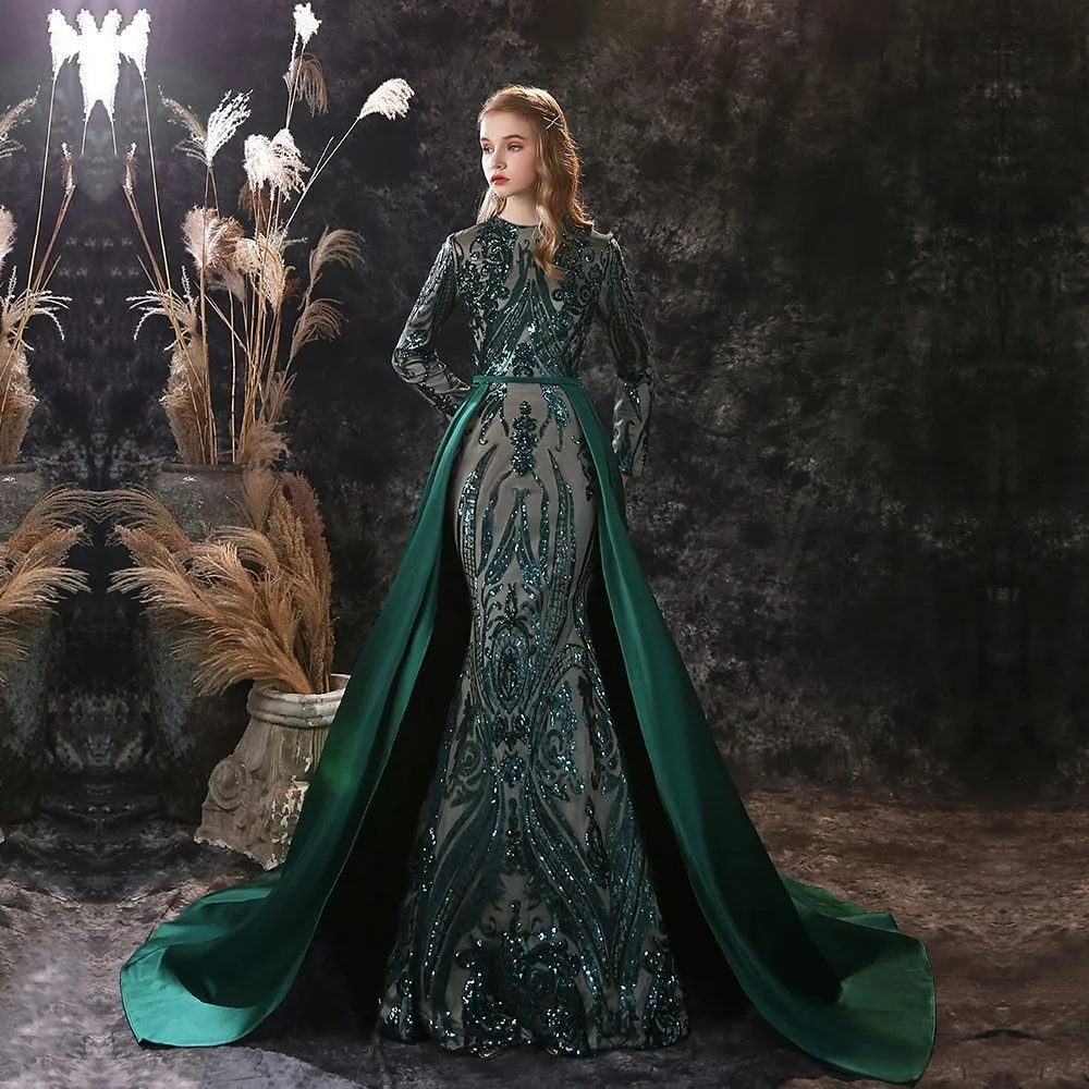 Sparkly Party Dresses with Detachable Train Mermaid Evening Gown vestidos de fiesta elegantes para mujer 2023
Sparkly Party Dresses with Detachable Train Mermaid Evening Gown vestidos de fiesta elegantes para mujer 2023