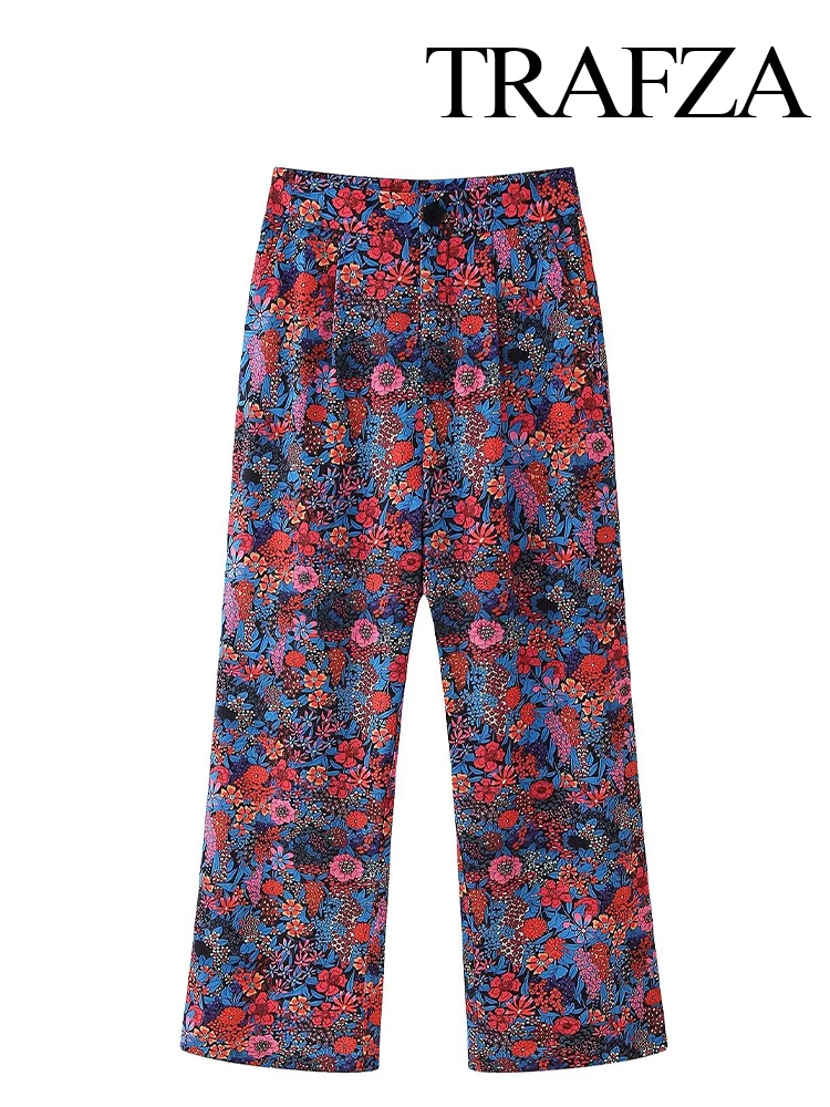TRAFZA Women Elegant Vintage Printed Slim Long Pant Woman Casual Chic Zipper Button Loose High Waist Wide Leg Pants Streetwear
TRAFZA Women Elegant Vintage Printed Slim Long Pant Woman Casual Chic Zipper Button Loose High Waist Wide Leg Pants Streetwear