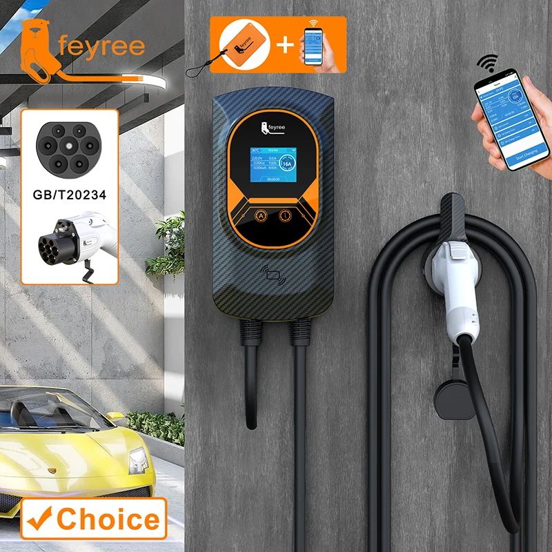 feyree EV Charger GB/T Socket EVSE Wallbox 32A 22KW 3Phase 16A 11KW Electric Vehicle APP Control Charging Station 7.6KW 5m Cable
feyree EV Charger GB/T Socket EVSE Wallbox 32A 22KW 3Phase 16A 11KW Electric Vehicle APP Control Charging Station 7.6KW 5m Cable