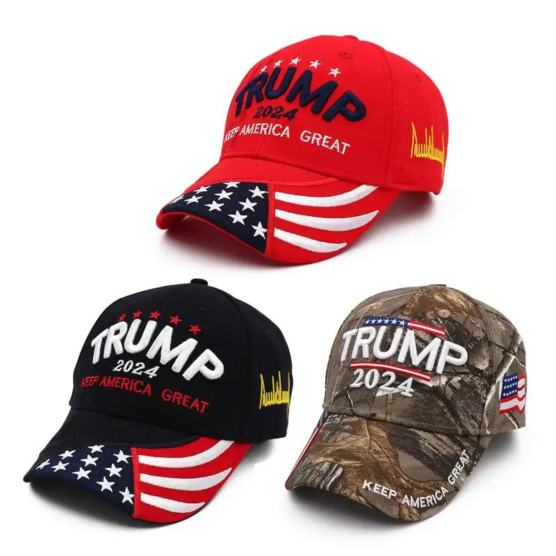 

2024 Cap Camouflage USA Flag Baseball Caps Keep America Great Again President Hat 3D Embroidery Hot Sell