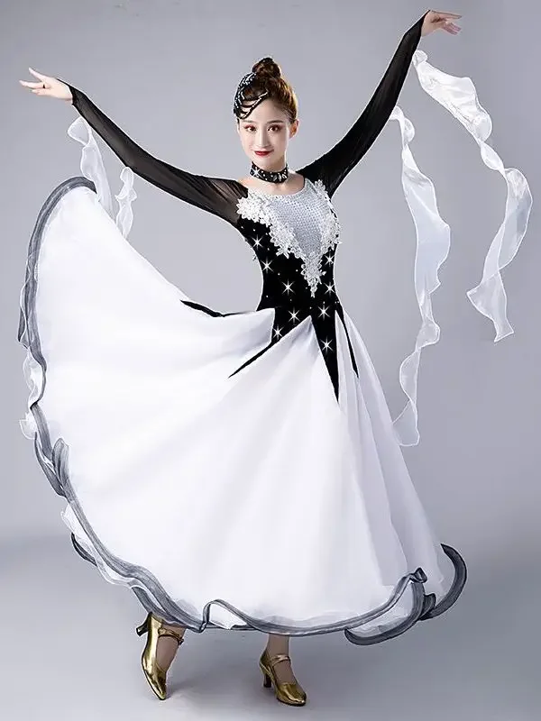 New Modern Dance Costume High-end Large International Style Of Ballroom Dancing Waltz Performance Competition Dress
New Modern Dance Costume High-end Large International Style Of Ballroom Dancing Waltz Performance Competition Dress