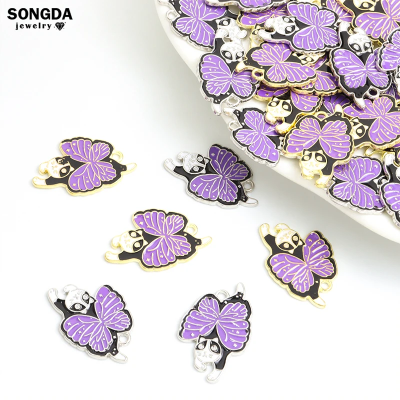 10pcs Halloween Butterfly Cat Enamel Charms Cute Cartoon Kitten Metal Drip Oil Pendants For DIY Making Earrings Jewelry Findings
10pcs Halloween Butterfly Cat Enamel Charms Cute Cartoon Kitten Metal Drip Oil Pendants For DIY Making Earrings Jewelry Findings