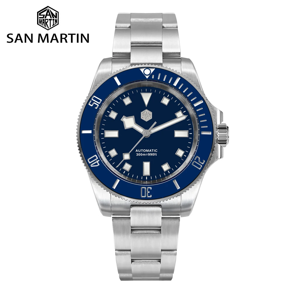 

San Martin 2023 New Stainless Steel Men Diver Watch NH35 Automatic Mechanical Classic Snowflake Hands Sapphire Waterproof 300m