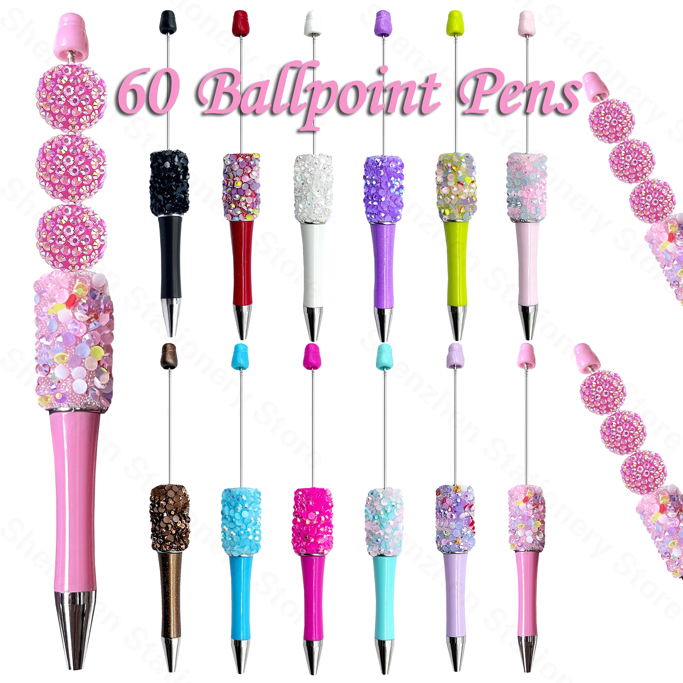 60Pcs Resin Diamond Sequins Bead Pen Wholesale Creative DIY Handmade Sticker Set Diamond Beaded Ballpoint Pe
60Pcs Resin Diamond Sequins Bead Pen Wholesale Creative DIY Handmade Sticker Set Diamond Beaded Ballpoint Pe