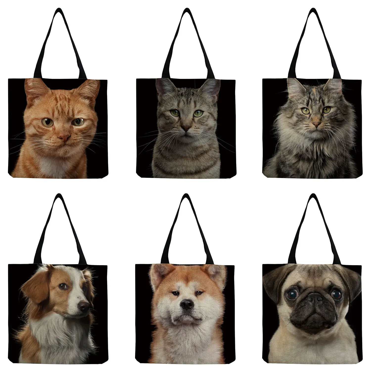 Customizable Funny Animal Cat and Dog Print Ladies Handbag High Capacity Women's Travel Beach Bag Eco Reusable Shopping Handbags
Customizable Funny Animal Cat and Dog Print Ladies Handbag High Capacity Women's Travel Beach Bag Eco Reusable Shopping Handbags