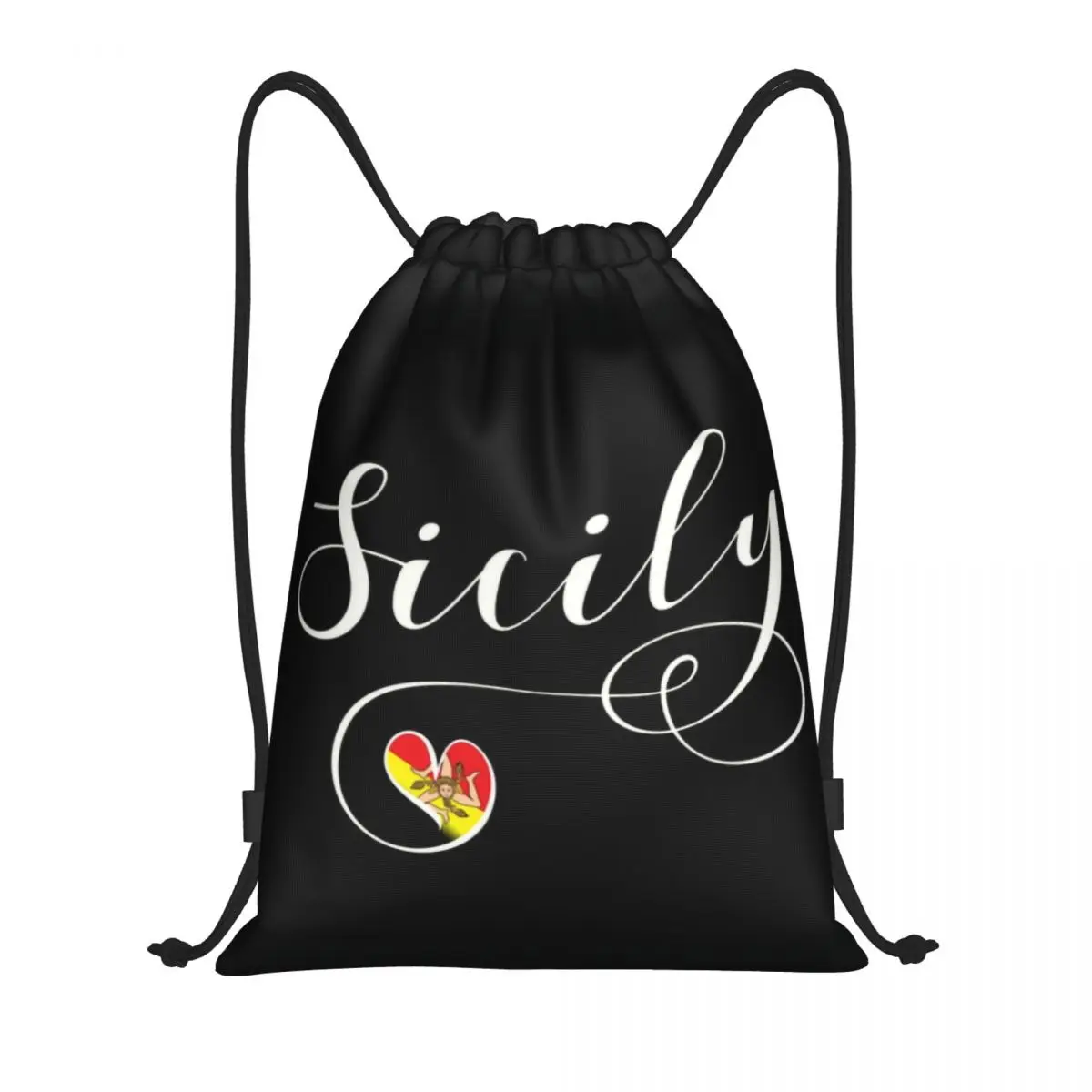 Sicily Flag Heart Drawstring Bags Men Women Foldable Gym Sports Sackpack Italy Pride Shopping Backpacks
Sicily Flag Heart Drawstring Bags Men Women Foldable Gym Sports Sackpack Italy Pride Shopping Backpacks
