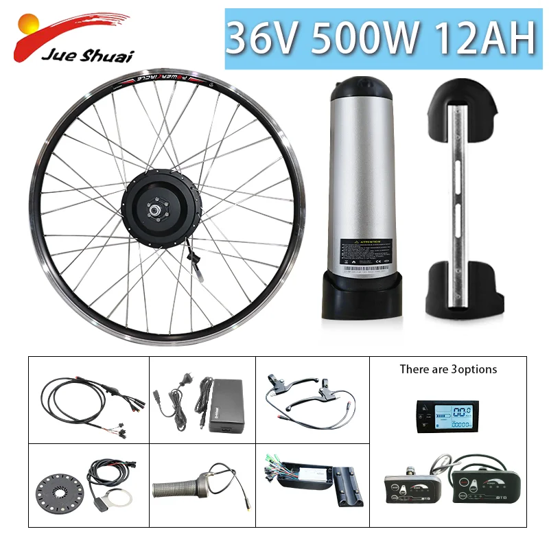 

36V 250W/500W Ebike Conversion Kit with LED/LCD Display Electric Bike With 12AH Water Bottle Battery Hub Motor Front/Rear Wheel