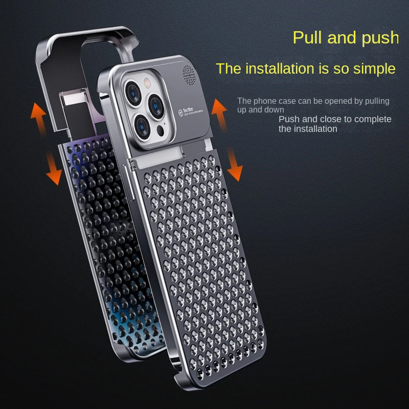 Aluminum Alloy Mobile Phone Case Hollow Heat Dissipation Anti-fall Suitable For Apple 14 14pro 14promax 13 13pro 13promax
Aluminum Alloy Mobile Phone Case Hollow Heat Dissipation Anti-fall Suitable For Apple 14 14pro 14promax 13 13pro 13promax